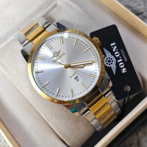 Soloni 1022M For Men - Silver Gold White With Premium Box | Rovelle