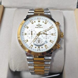 Soloni 3007 For Men - Silver Gold White With Premium Box | Rovelle
