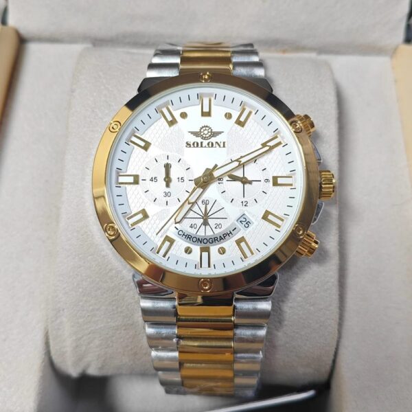 Soloni 3007 For Men - Silver Gold White With Premium Box Soloni 3007 For Men - Silver Gold White With Premium Box | Rovelle