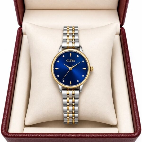Oliya 511 Ladies Watch -Silver Gold Blue Oliya 511 Ladies Watch -Silver Gold Blue | Rovelle