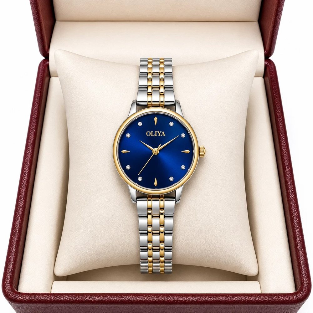 Oliya 511 Ladies Watch -Silver Gold Blue