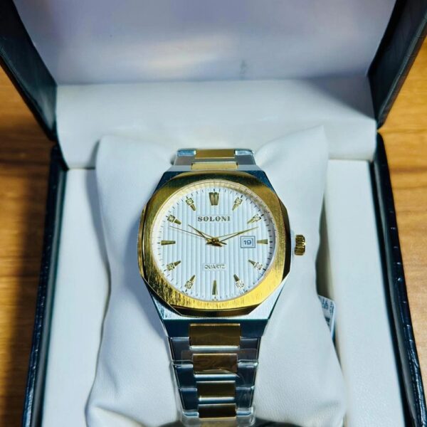 Soloni 1014 For Men - Silver Gold White With Premium Box | Rovelle