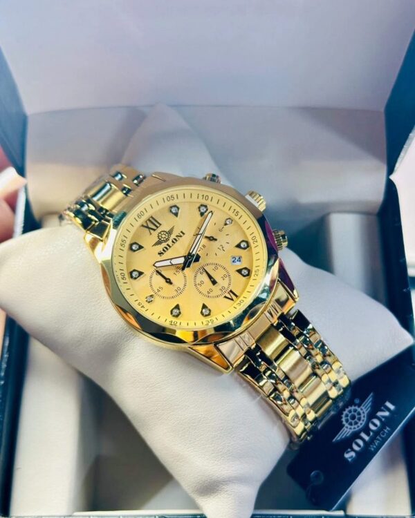 Soloni 3002 For Men - Gold With Premium Box | Rovelle