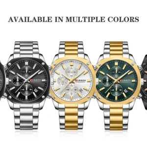 Curren 8490 - Silver Gold Green | Rovelle