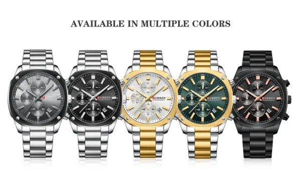 Curren 8490 - Silver Gold Green | Rovelle
