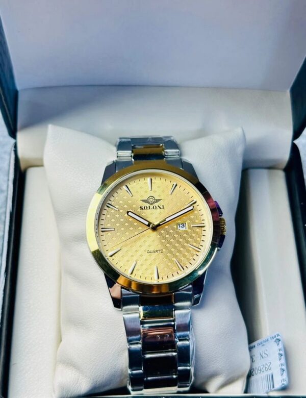 Soloni 1015 For Men - Silver Gold With Premium Box | Rovelle