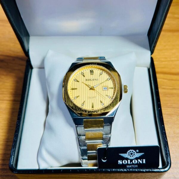 Soloni 1014 For Men - Silver Gold With Premium Box | Rovelle
