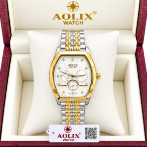 Aolix 7091 Men's Watch - Silver Gold White | Rovelle