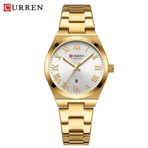 Curren 9095 CH For Women - Gold White | Rovelle