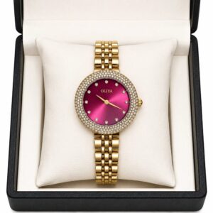 Oliya 6802 Ladies Watch - Gold Red | Rovelle