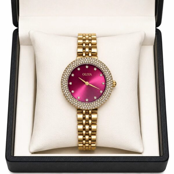 Oliya 6802 Ladies Watch - Gold Red Oliya 6802 Ladies Watch - Gold Red | Rovelle