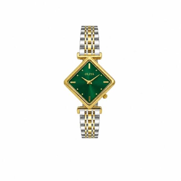 Oliya 6819 Ladies Watch - Silver Gold Green Oliya 6819 Ladies Watch - Silver Gold Green | Rovelle