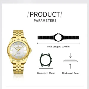 Naviforce 5067 For Women - Gold White | Rovelle