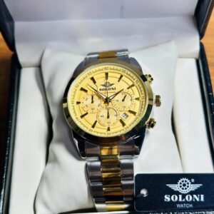 Soloni 3010 For Men - Silver Gold With Premium Box | Rovelle
