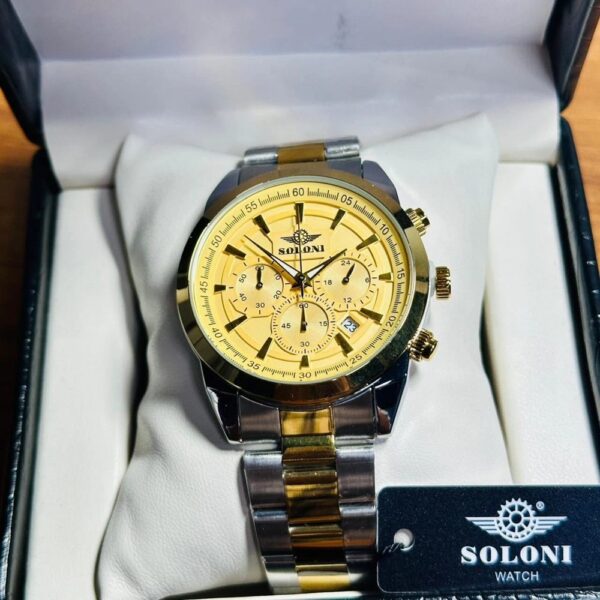 Soloni 3010 For Men - Silver Gold With Premium Box | Rovelle
