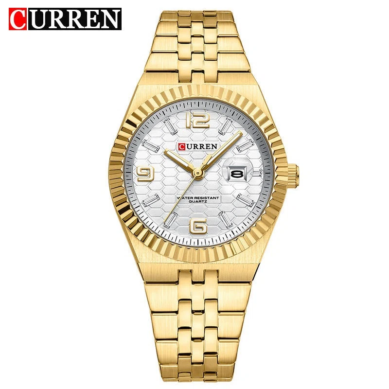 Curren 8498 CH For Women - Gold White