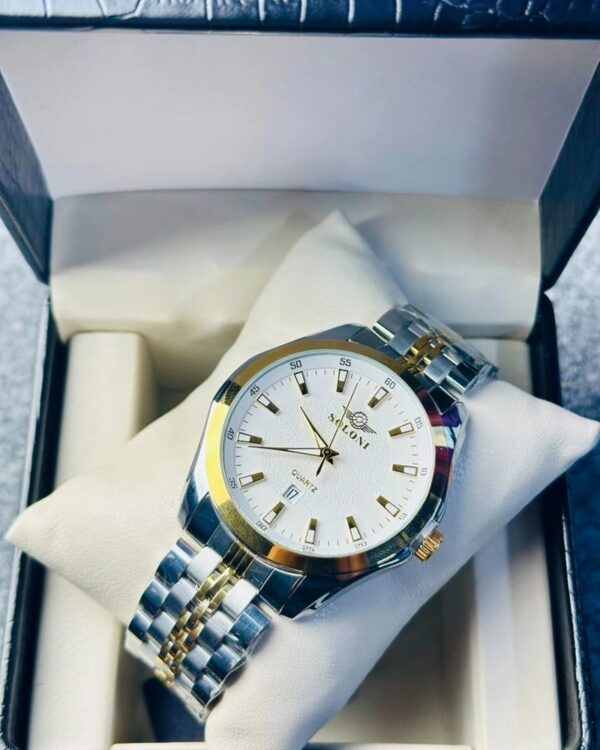 Soloni 1006 M For Men - Silver Gold White with Premium Box | Rovelle