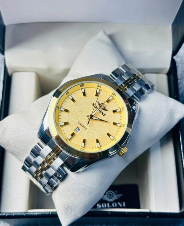 Soloni 1006 M For Men - Silver Gold with Premium Box | Rovelle
