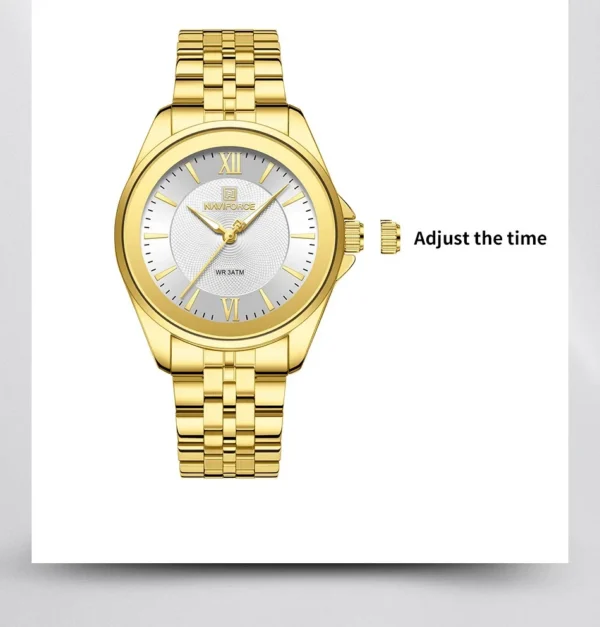 Naviforce 5067 For Women - Gold White | Rovelle