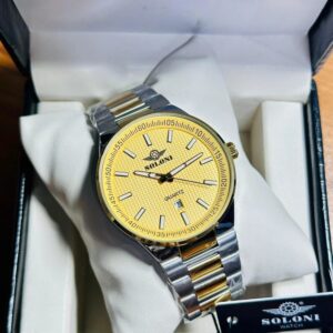 Soloni 1004M For Men - Silver Gold With Premium Box | Rovelle