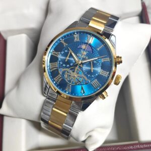 Olevs 3640 CH For Men – Silver Gold Blue | Rovelle