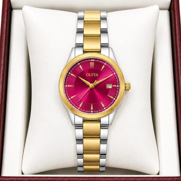Oliya 835 Ladies Watch -Silver Gold Red Oliya 835 Ladies Watch -Silver Gold Red | Rovelle