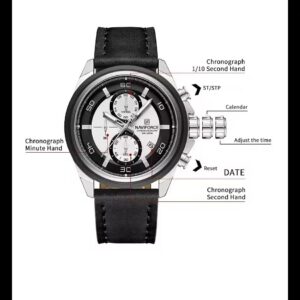 Naviforce 8075 For Men - Black White | Rovelle
