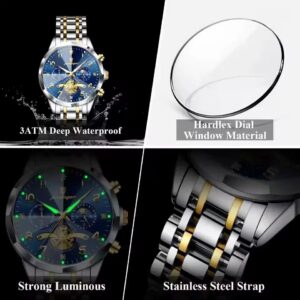 Poedagar 939 For Men - Silver Gold Blue | Rovelle
