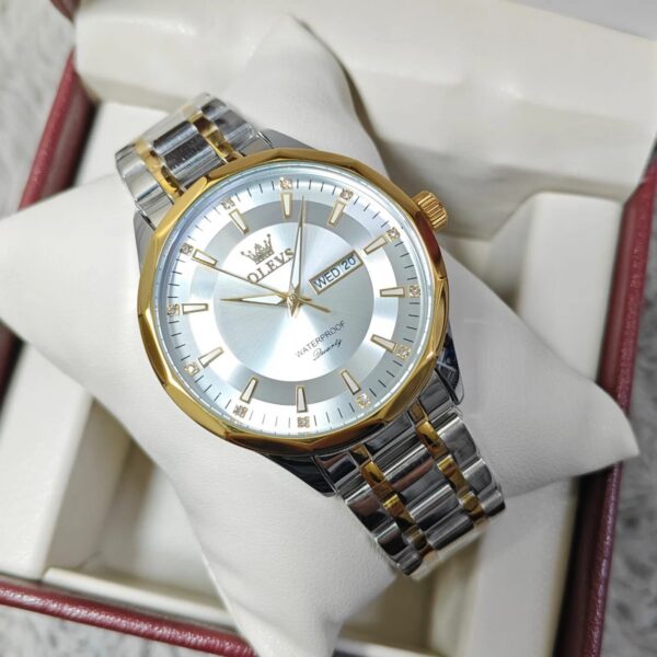 Olevs 3662 CH For Man - Silver Gold White | Rovelle