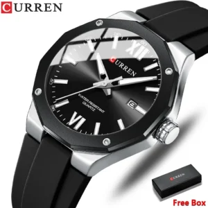Curren 8465 For Men - Silver Black | Rovelle