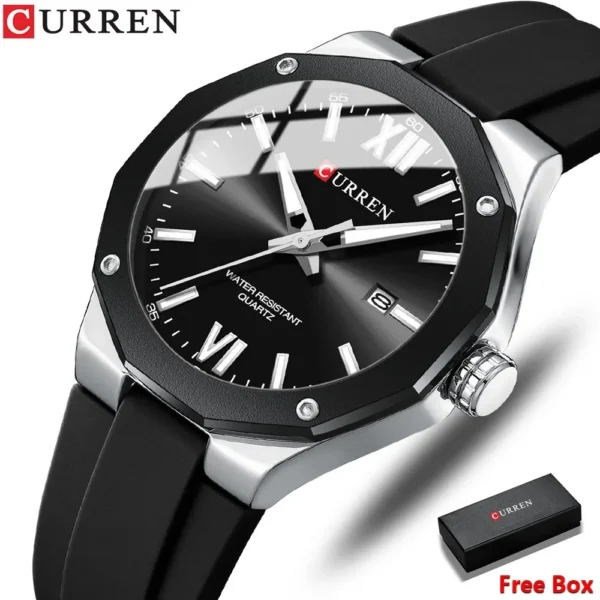 Curren 8465 For Men - Silver Black | Rovelle