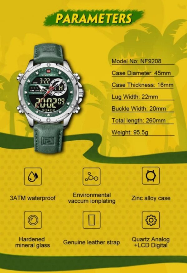 Naviforce 9208 L - Silver Green | Rovelle