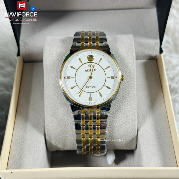 Aolix 9156 Men's Watch - Silver Gold White Aolix 9156 Men's Watch - Silver Gold White | Rovelle