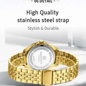 Naviforce 5067 For Women - Gold White | Rovelle