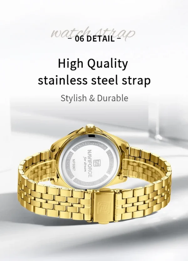 Naviforce 5067 For Women - Gold White | Rovelle