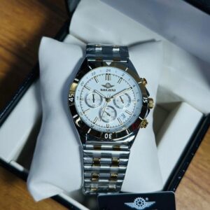 Soloni 3012 M For Men - Silver Gold White With Premium Box | Rovelle