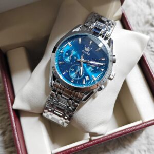 Olevs 3611 CH For Man - Silver Blue | Rovelle