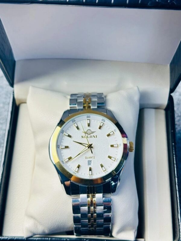 Soloni 1006 M For Men - Silver Gold White with Premium Box | Rovelle