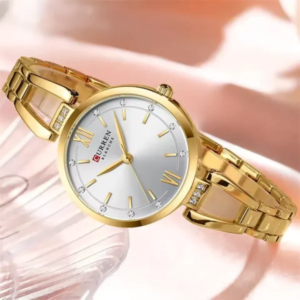 Curren 9092 CH For Women - Gold White | Rovelle