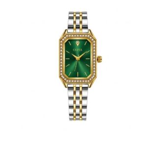 Oliya 6810 Ladies Watch -Silver Gold Green | Rovelle