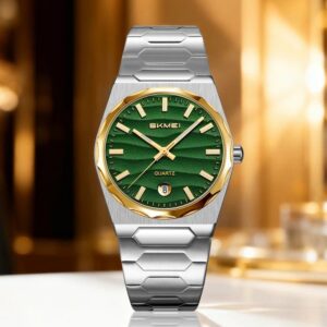Skmei 9382 CH For Men - Silver Gold Green | Rovelle