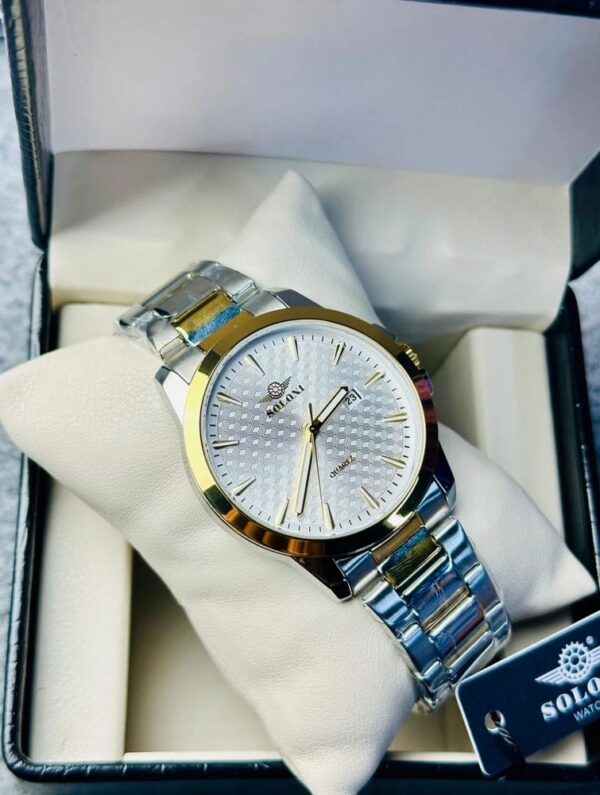Soloni 1015 For Men - Silver Gold White With Premium Box | Rovelle
