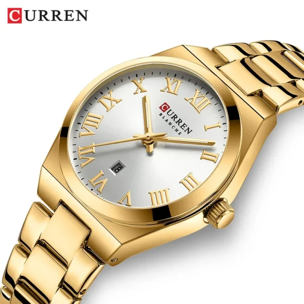 Curren 9095 CH For Women - Gold White | Rovelle