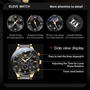 Olevs 7004 CH For Man - Gold Black | Rovelle