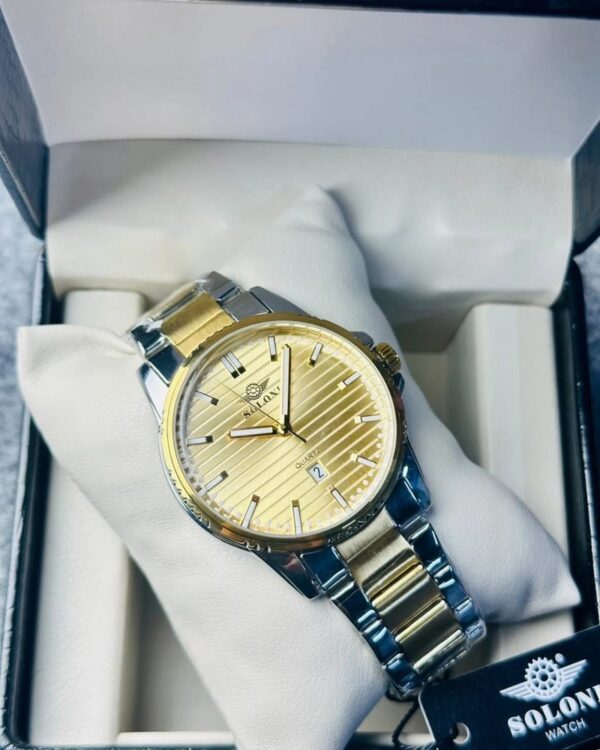Soloni 1020 For Men - Silver Gold With Premium Box | Rovelle