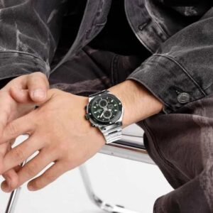 Naviforce 8072 For Men - Silver Green | Rovelle