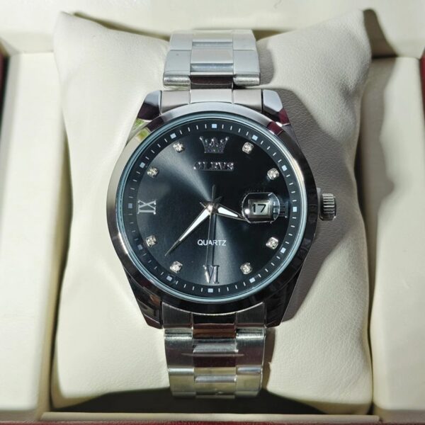 Olevs 3709 CH For Men - Silver Black | Rovelle