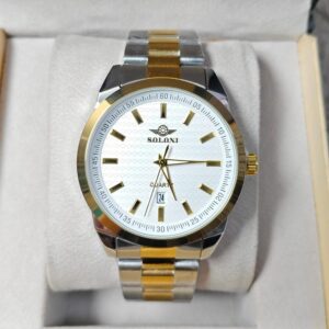Soloni 1009 For Men - Silver Gold White With Premium Box | Rovelle