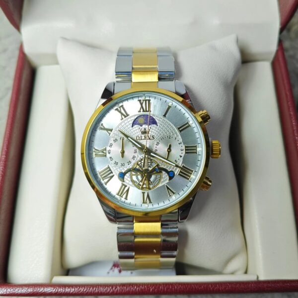 Olevs 3640 CH For Men – Silver Gold | Rovelle