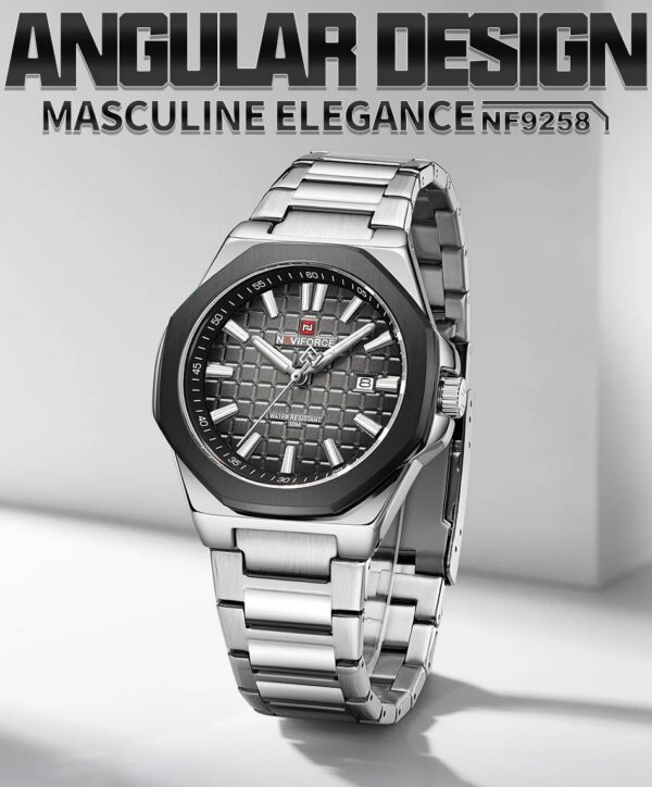 Naviforce 9258 CH For Men - Silver Green | Rovelle